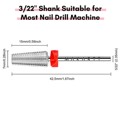 Tapered tungsten carbide bit for gel polish removal