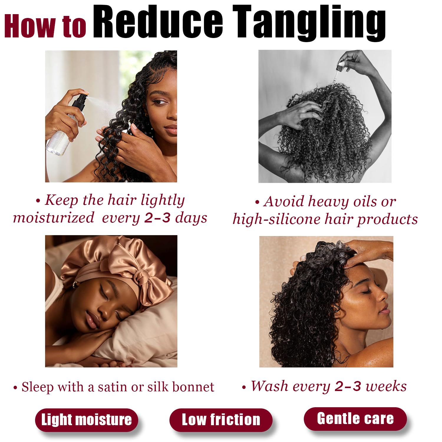 Deep wavy human hair bundle packaging layout for black women