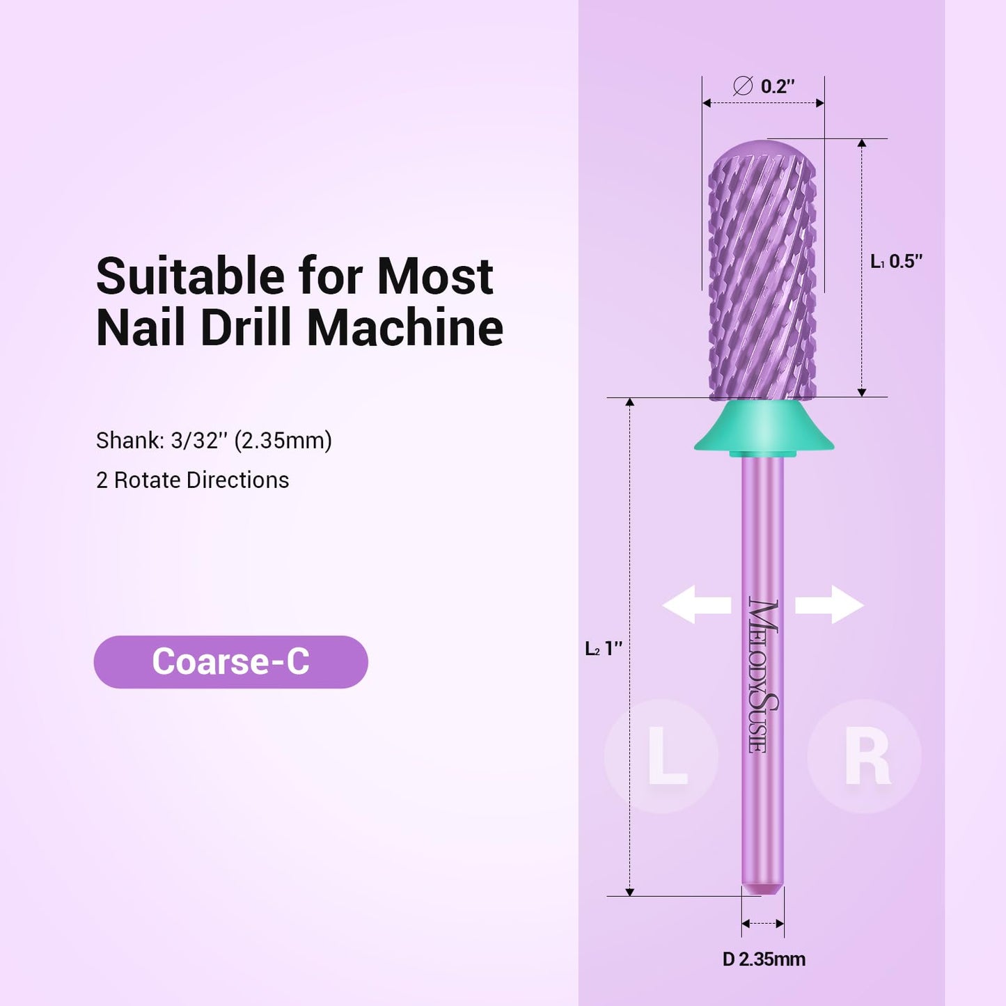 MelodySusie coarse grit nail bit for acrylic removal