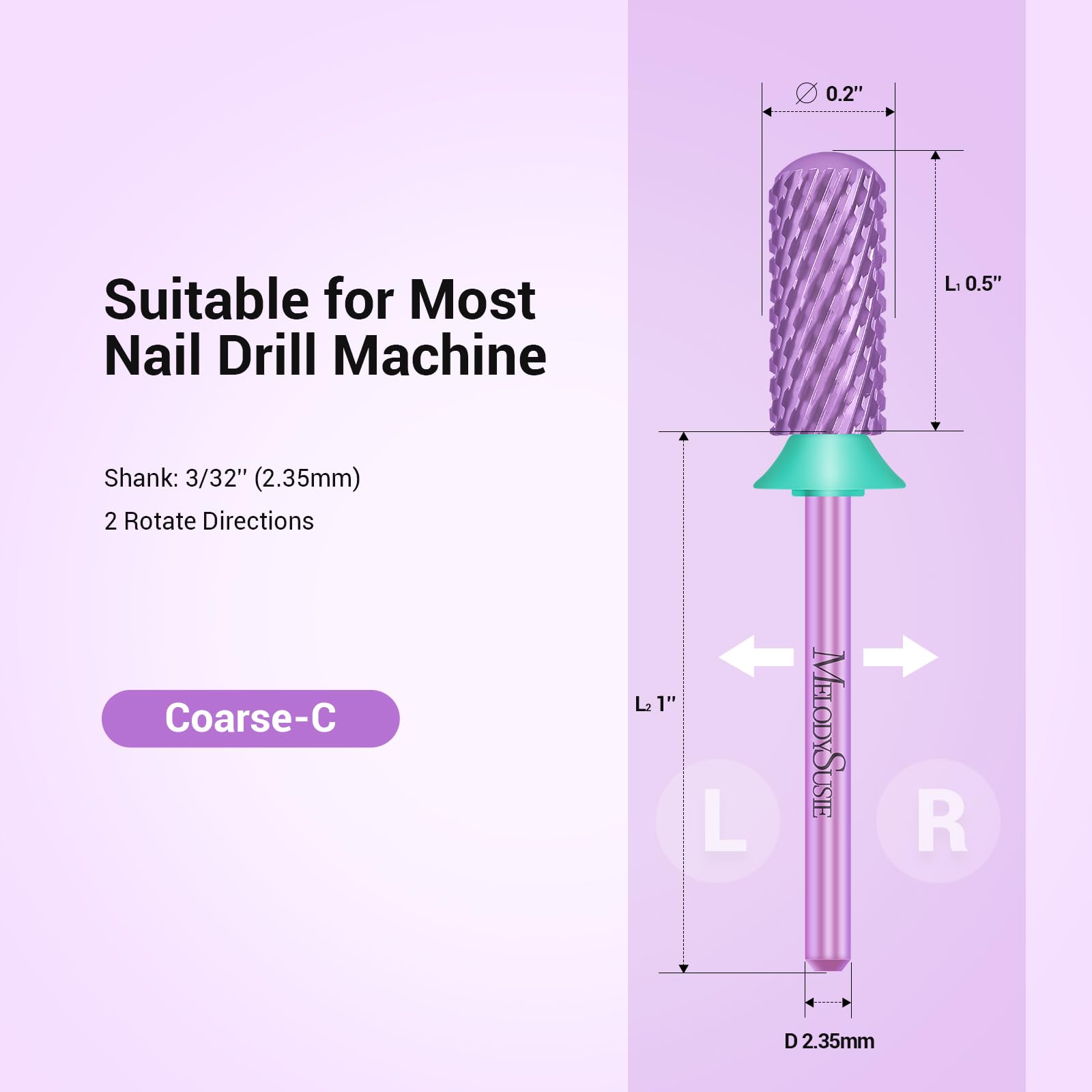 MelodySusie coarse grit nail bit for acrylic removal