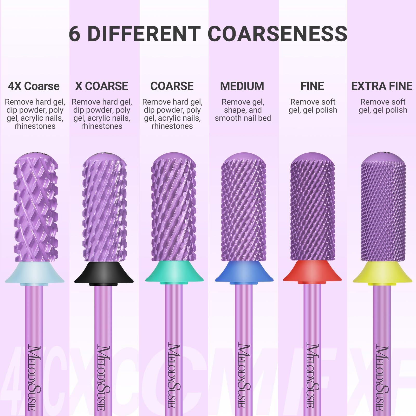 Professional manicure nail bit cross-cut design