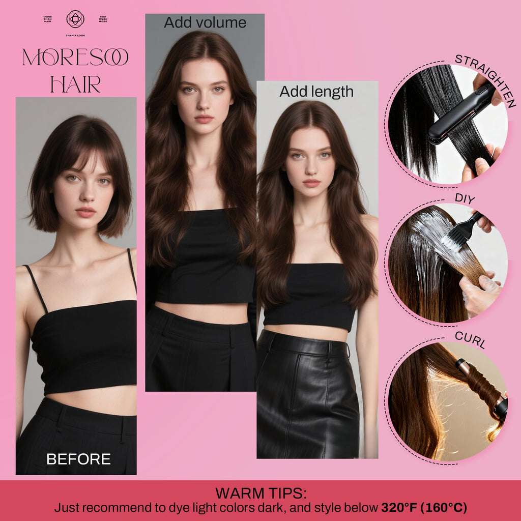 Sleek straight black tape in hair extensions showing 20 pieces set