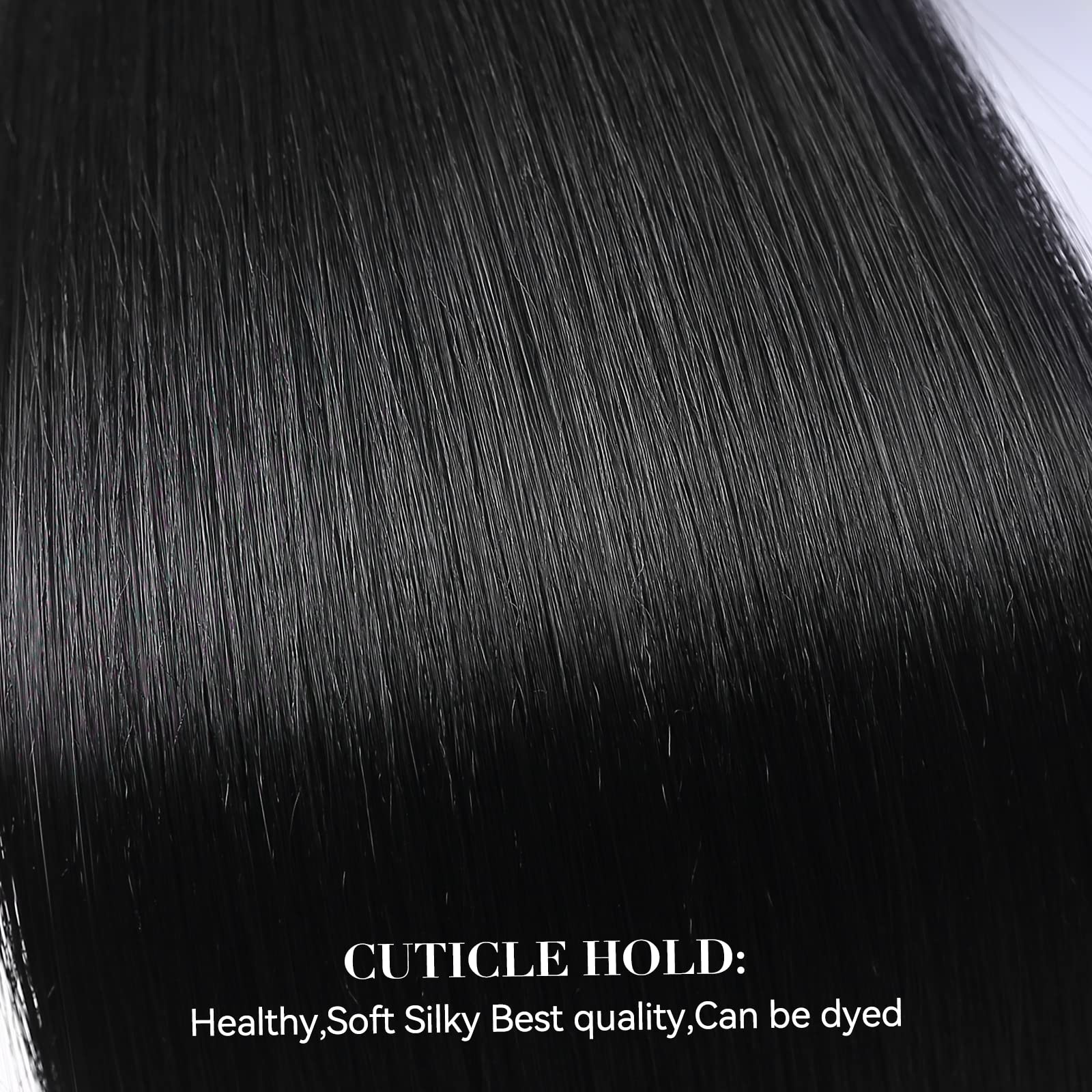 VIVIAN 20 inch synthetic hairpieces showing secure four clip attachment system