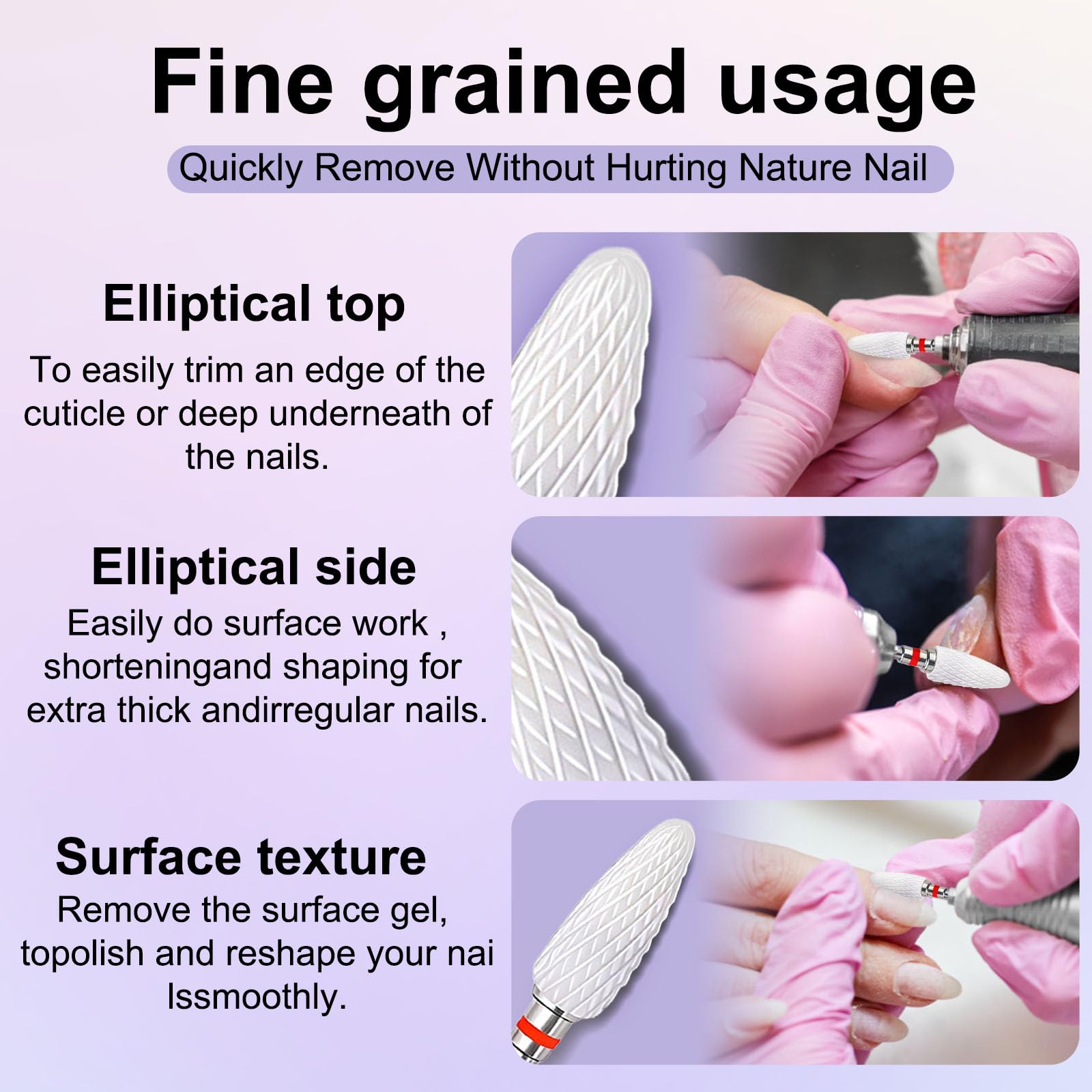 Two way rotation nail drill bit for manicures and pedicures