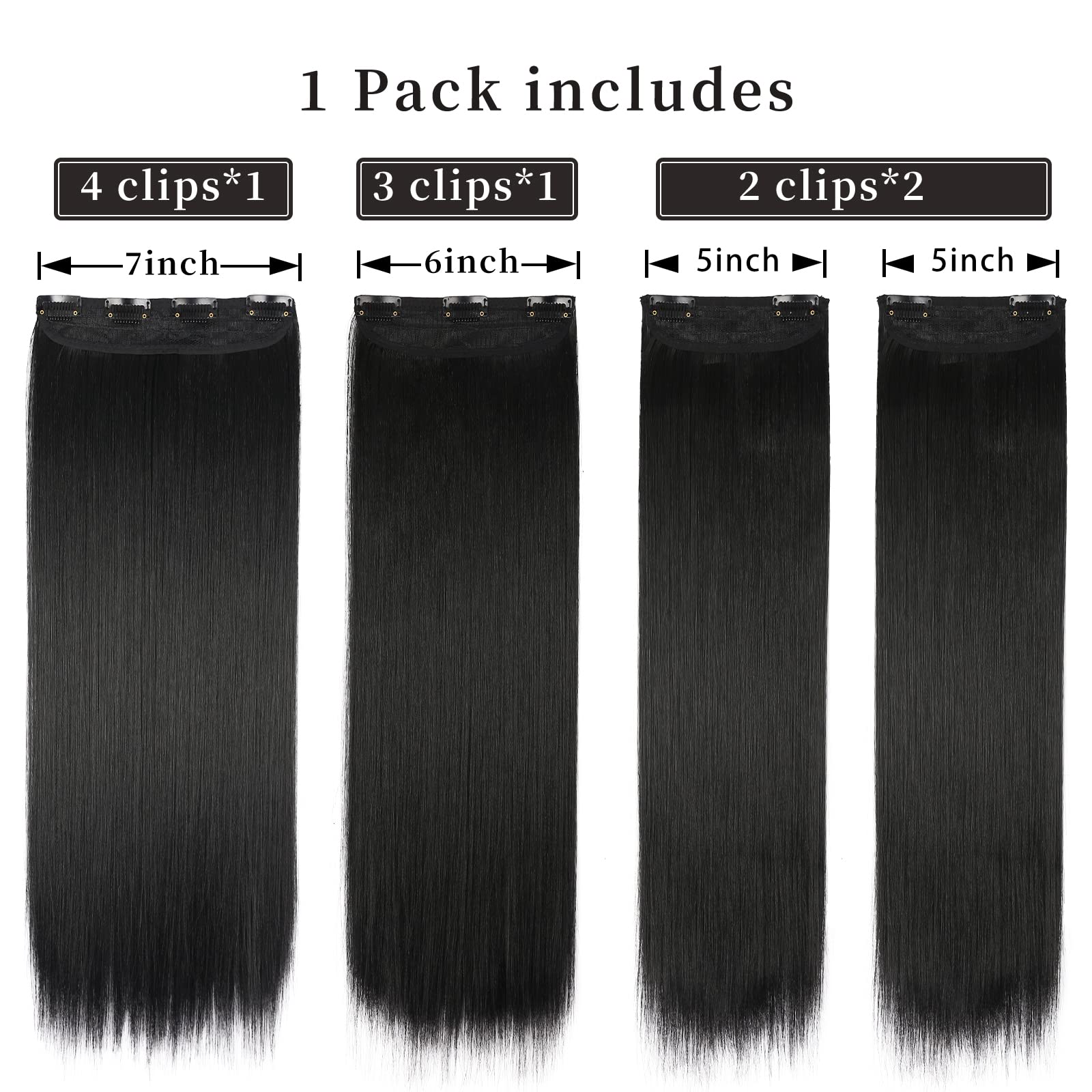 Back view of natural black hair extensions blending with straight hair