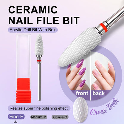 Low heat premium ceramic nail art filing tool close up