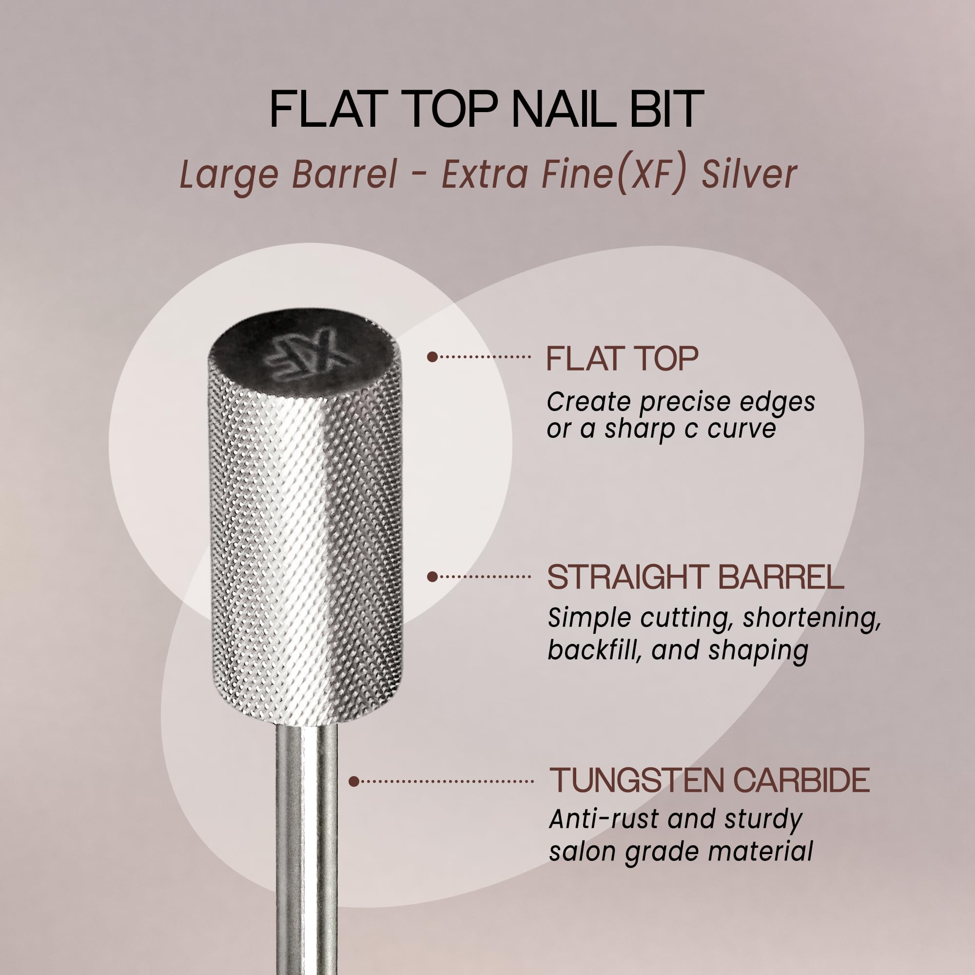 Pana DLC black carbide nail bit 3/32 inch shank front view