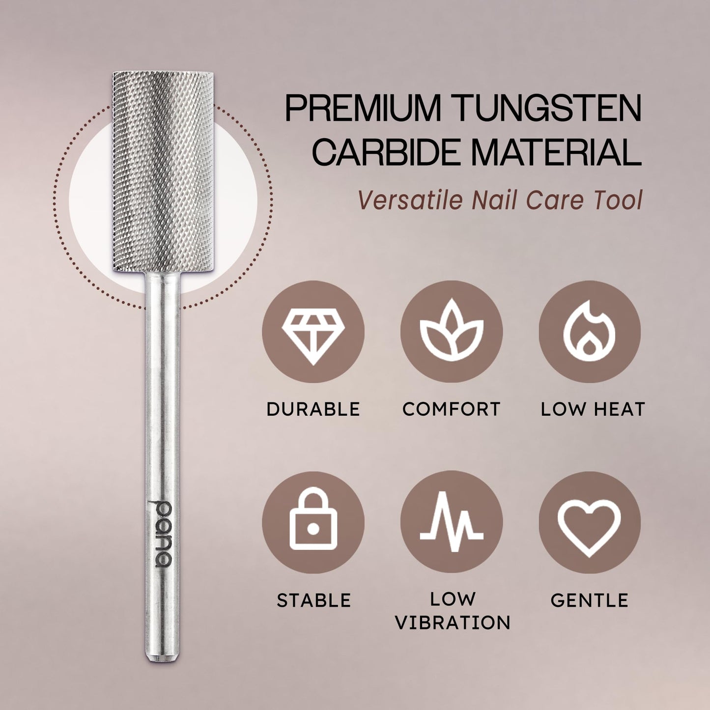 Close up of extra fine grit texture on Pana carbide drill bit