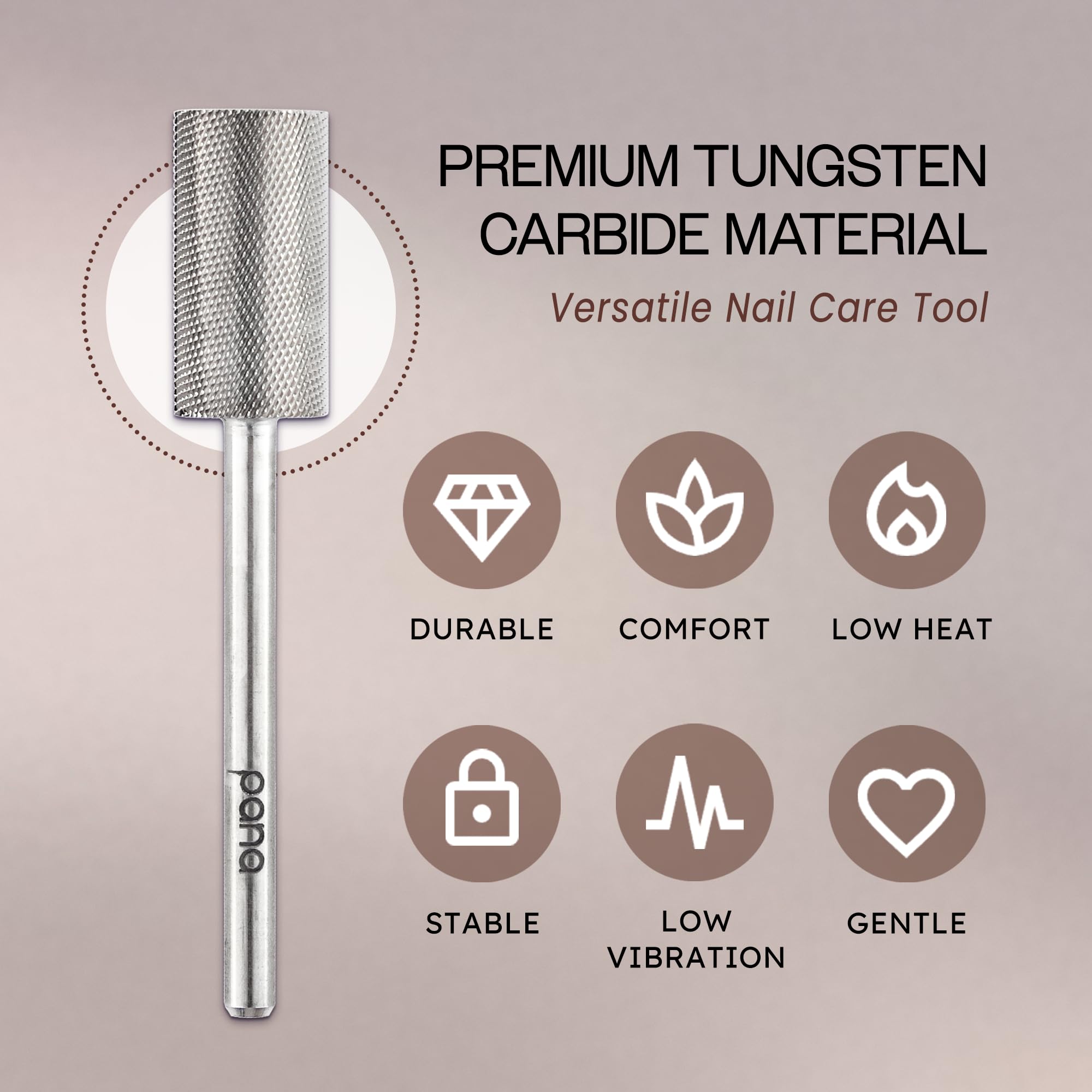 Close up of extra fine grit texture on Pana carbide drill bit