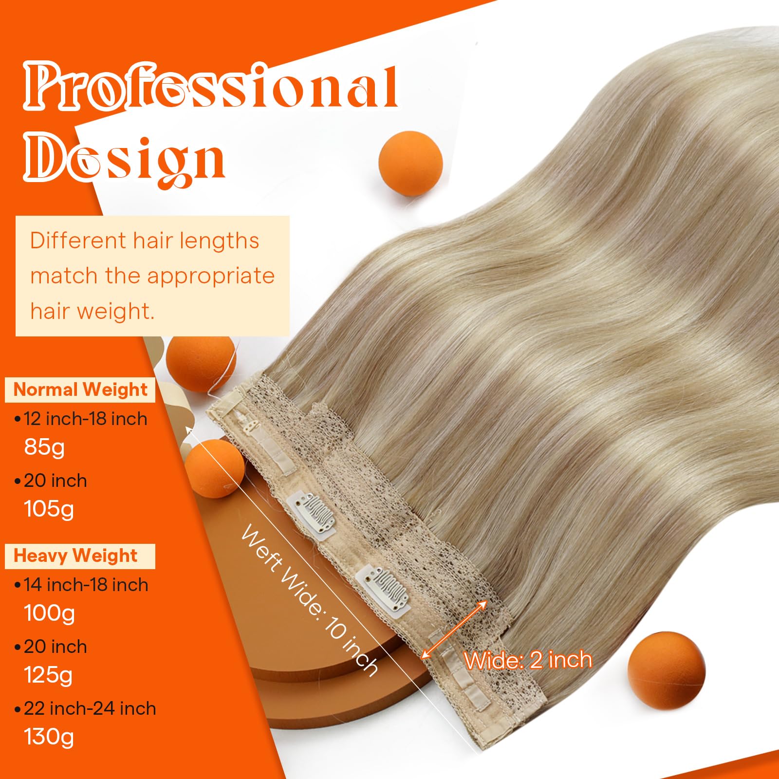 Sunny Hair real human hair fish line extension invisible wire layout.
