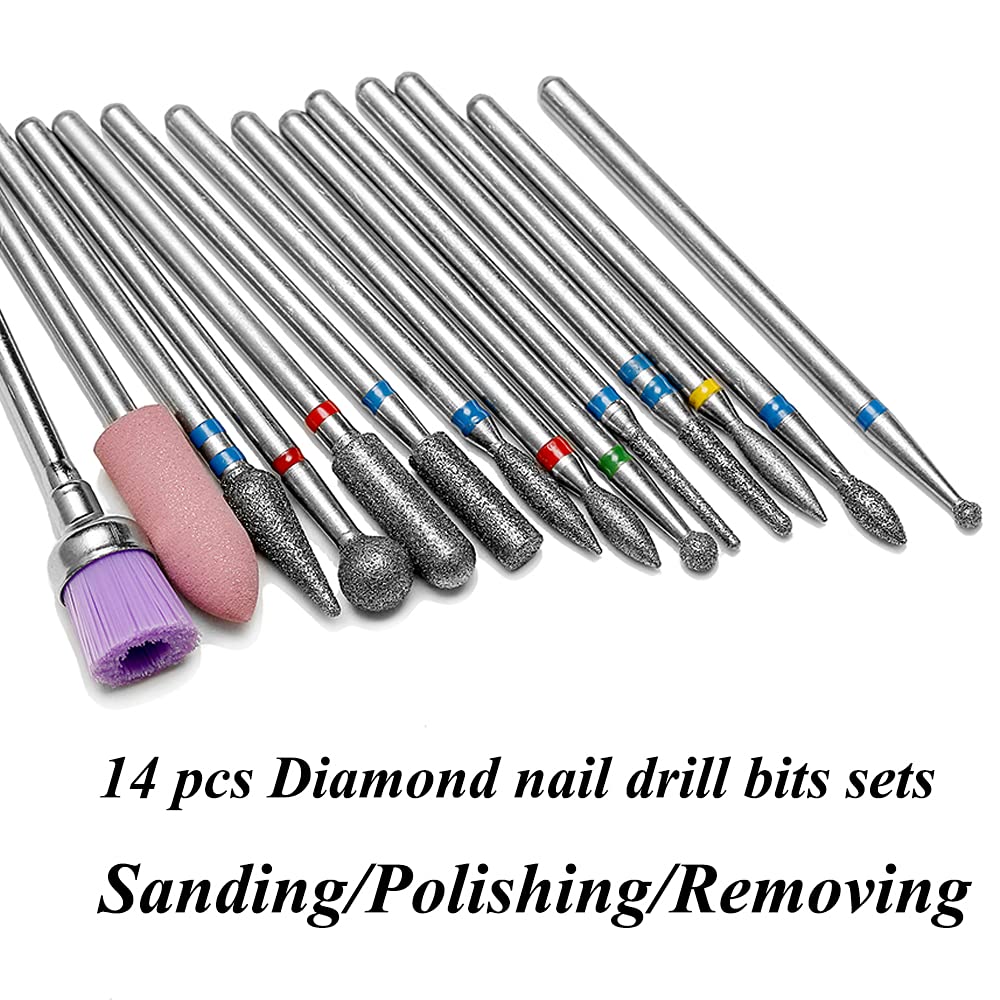 Close up of Eruika diamond rotary burrs for acrylic nails
