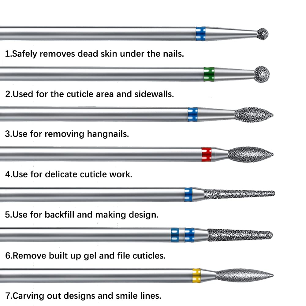 Eruika nail file drill bits inside dust proof storage case