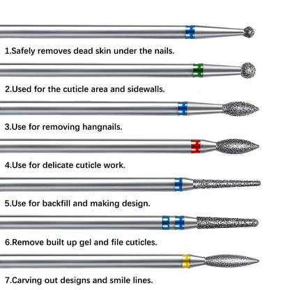 Eruika nail file drill bits inside dust proof storage case