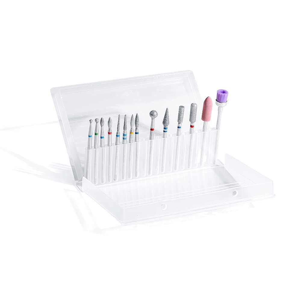 Top view of Eruika 14 piece professional manicure drill set