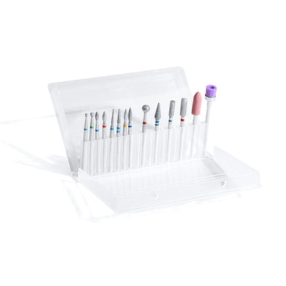 Top view of Eruika 14 piece professional manicure drill set