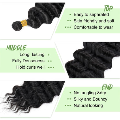 Easy to separate ocean wave braiding bundles for protective hairstyles