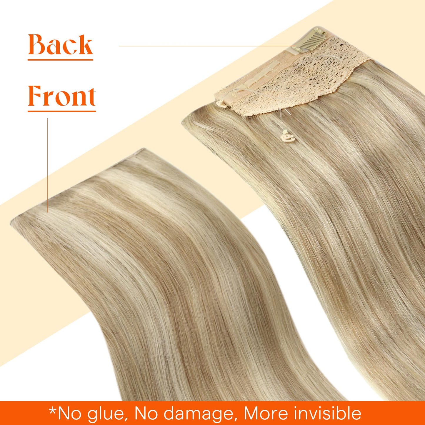 Sunny Hair golden blonde with medium blonde highlights shade premium weft.