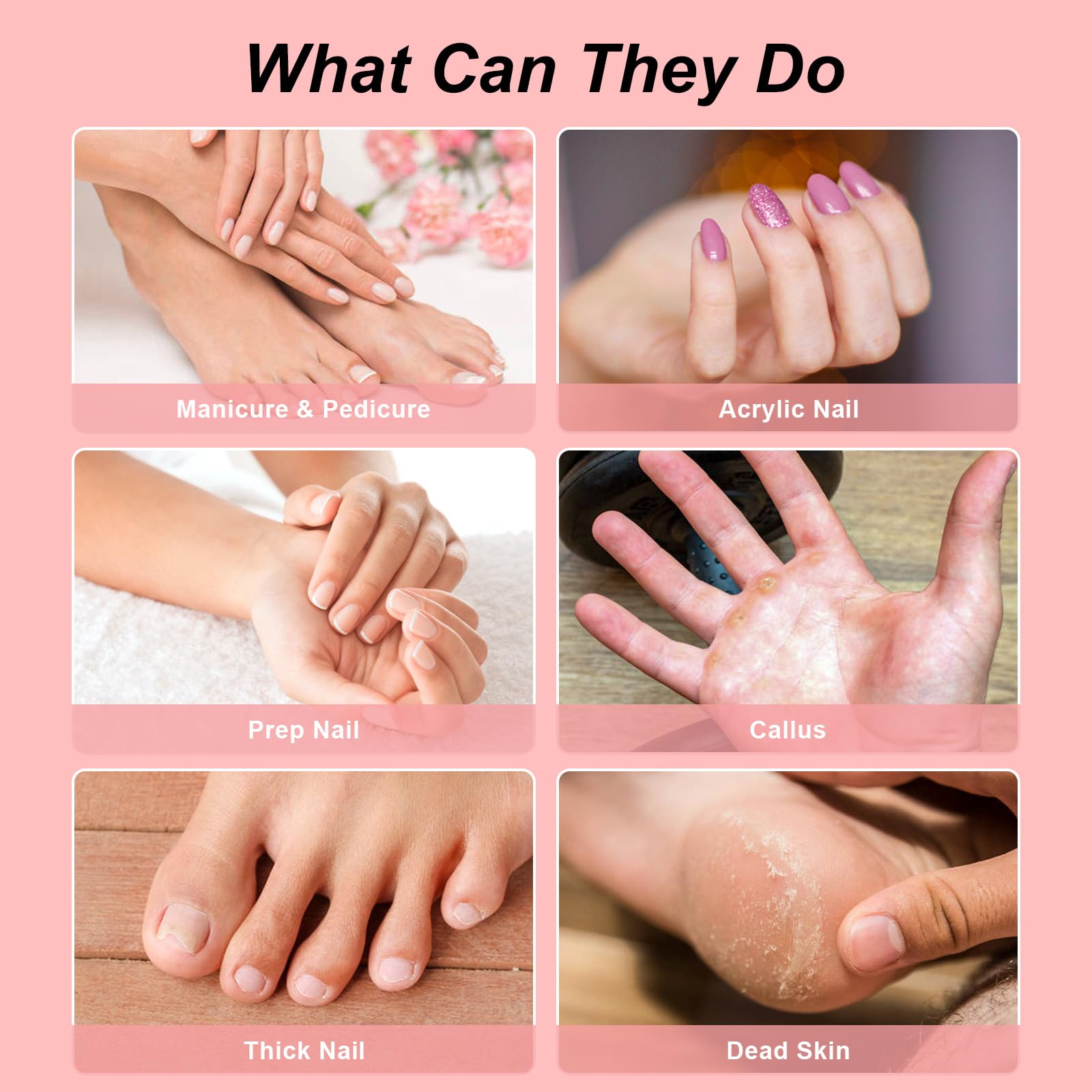 Professional manicure setup featuring Rolybag sanding bands
