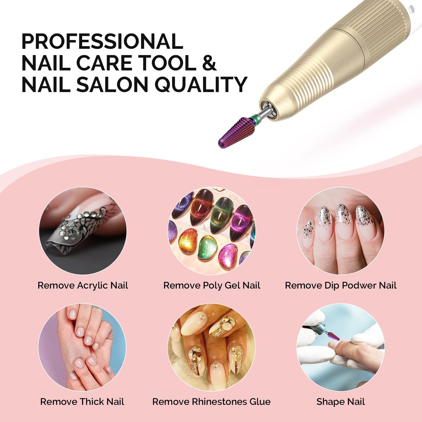 Packaging and retail presentation of the authentic MelodySusie imported carbide nail bit