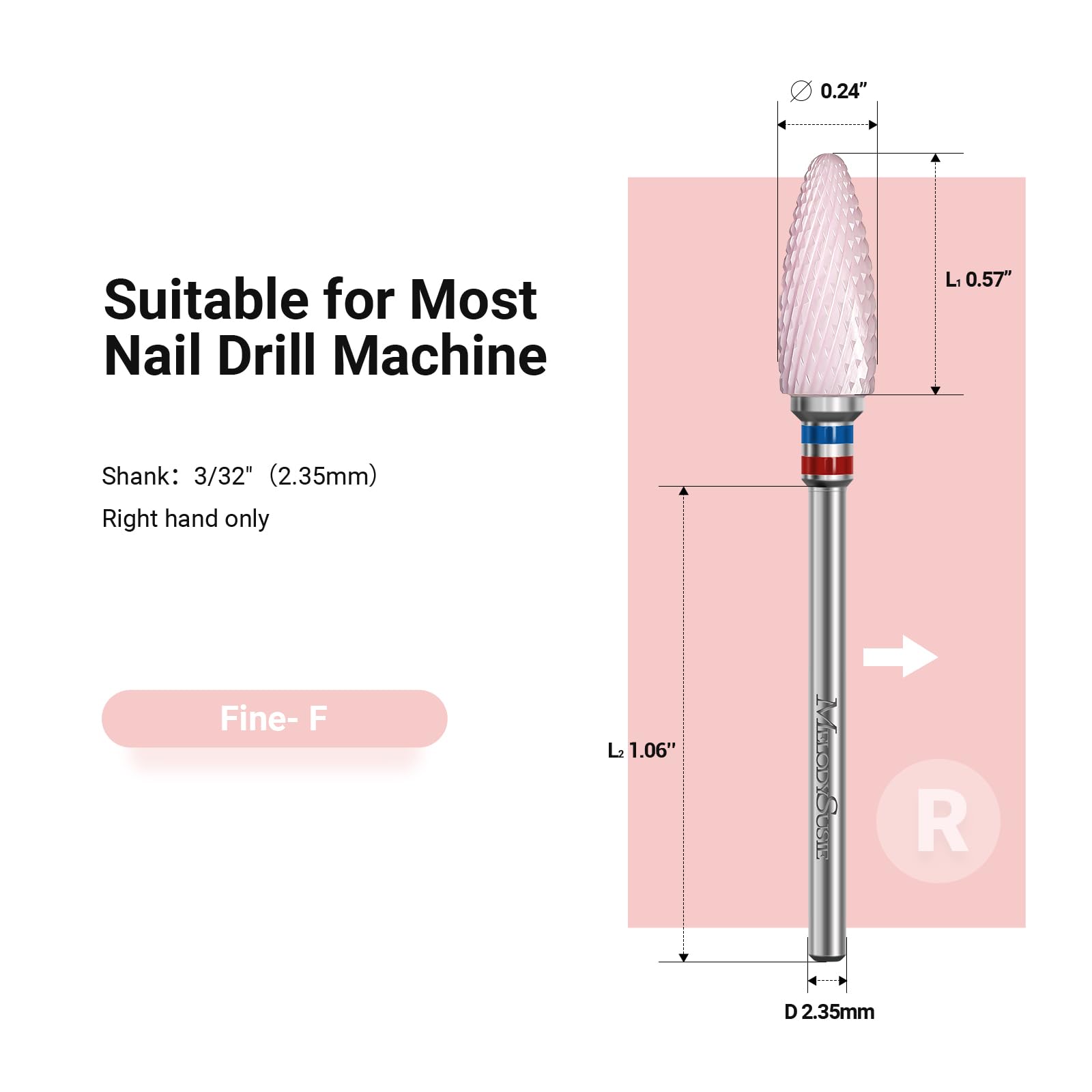 MelodySusie acrylic nail file drill bit for manicure and pedicure detailing
