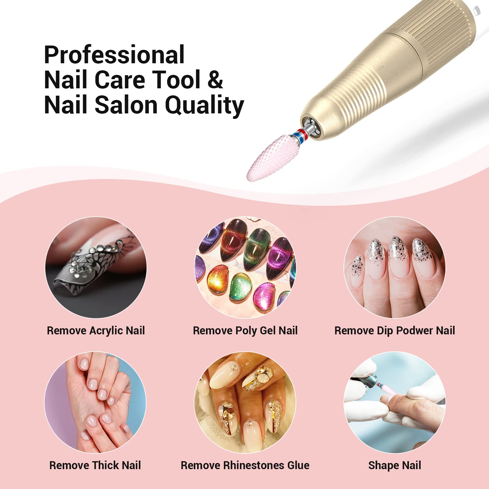 MelodySusie premium ceramic nail tool for gel polish removal and side wall cleaning