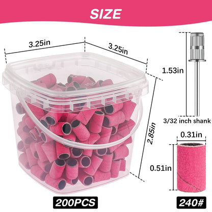 Stainless steel drill bits for manicures included in the Rolybag professional kit.