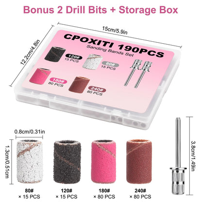 Cpoxiti nail drill bits set with mandrel attachments