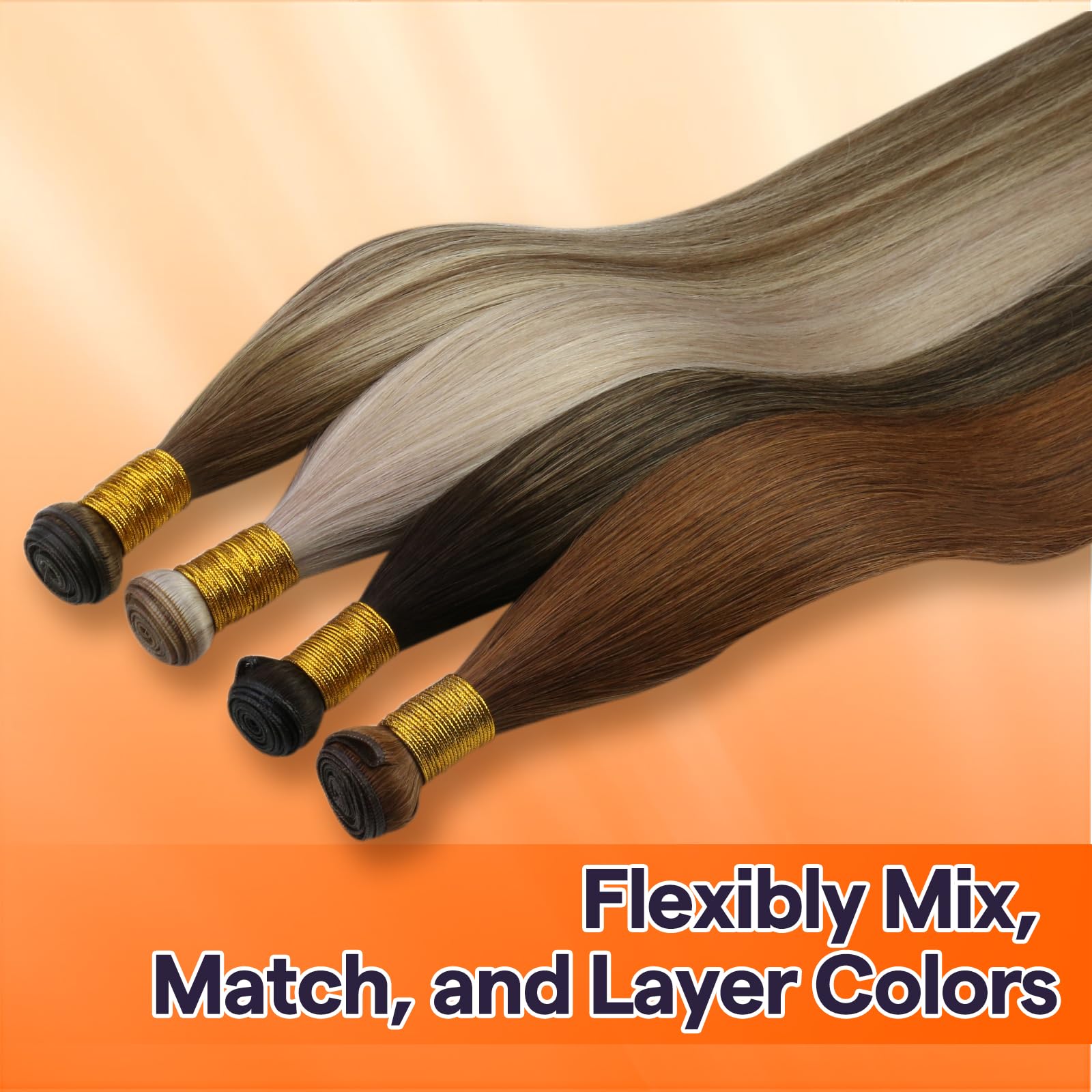 Side view angle of the premium 60 grams Full Shine real human hair bundle