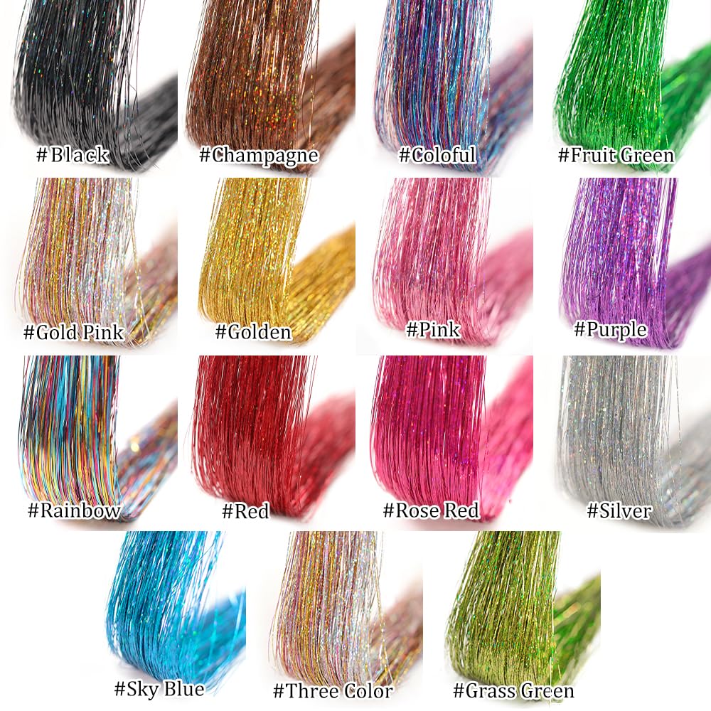 Trimming tutorial of the twenty point five inch heat resistant hair tinsel extensions to match shorter hairstyles.