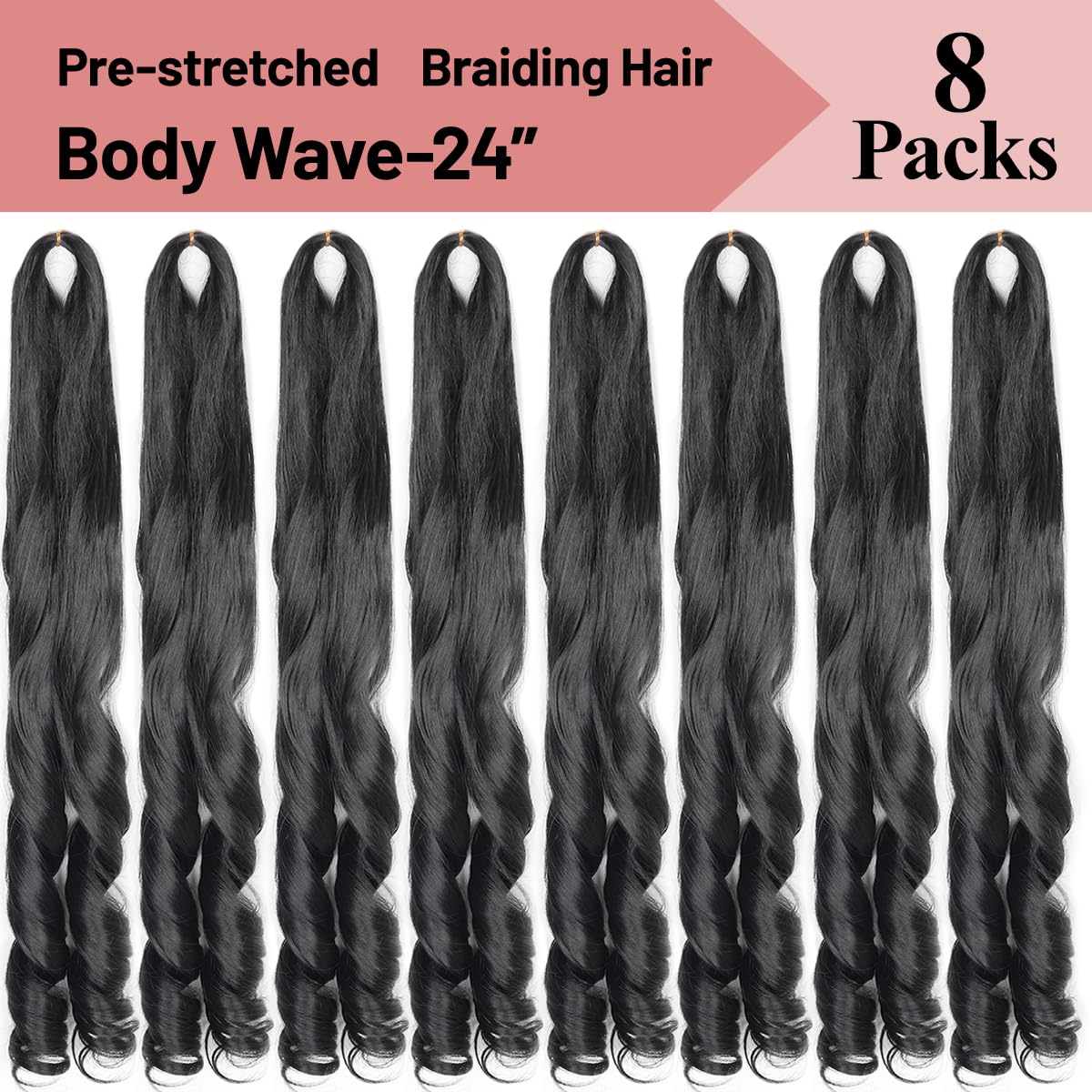 Model showcasing a completed hairstyle using 24 inch loose wavy synthetic braiding hair.