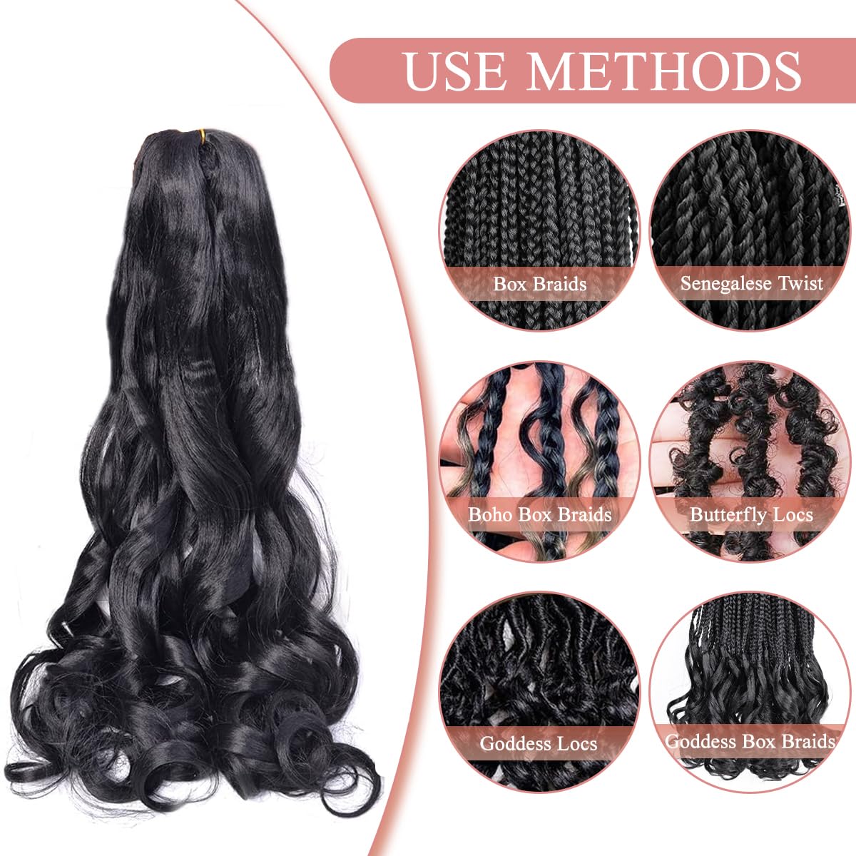 Step by step installation demonstration of the easy to separate bouncy braiding hair.