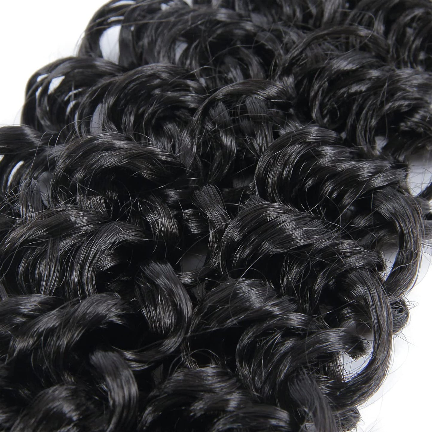 Detailed texture view of low temperature synthetic fiber curly crochet extensions.