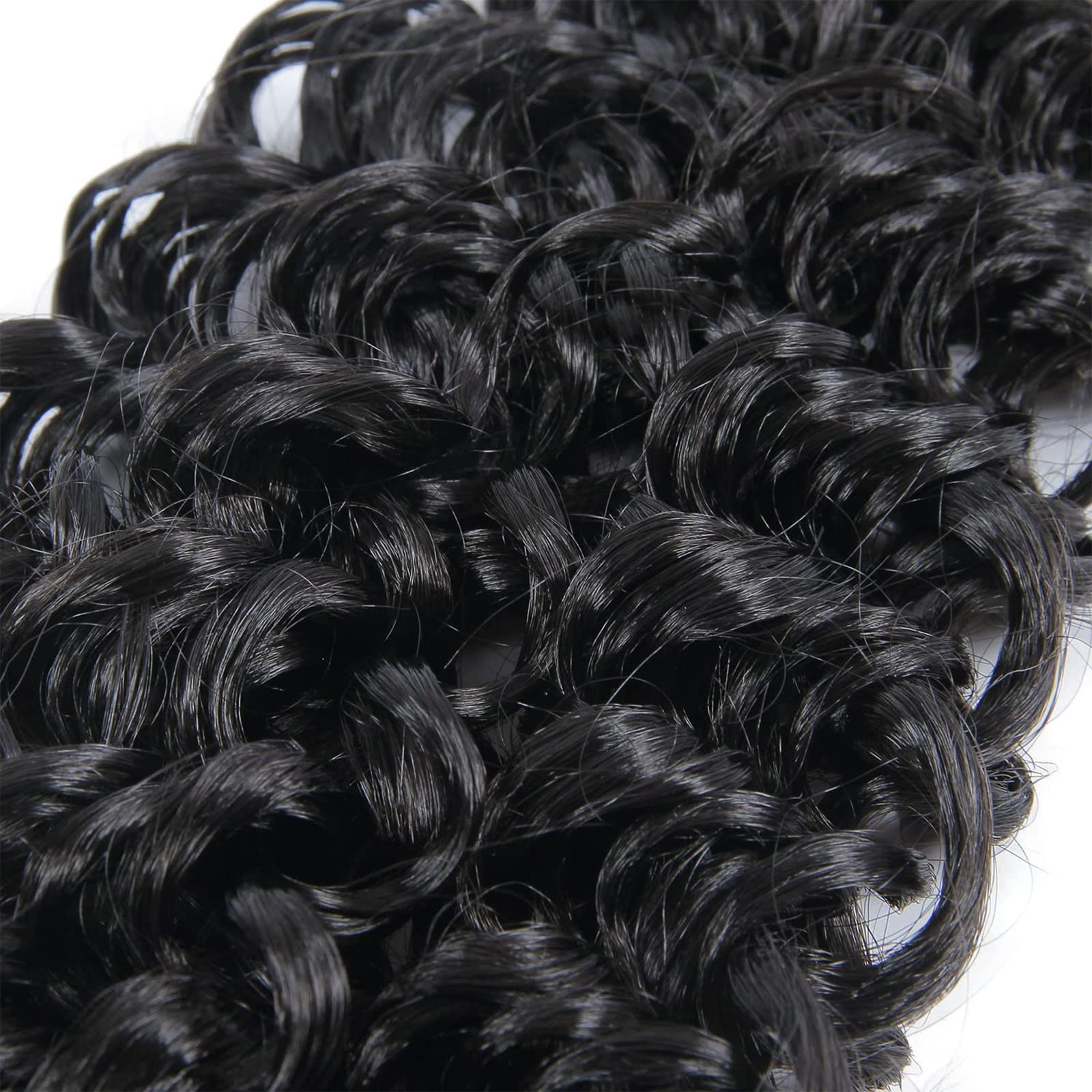Detailed texture view of low temperature synthetic fiber curly crochet extensions.