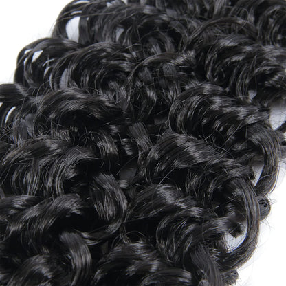 Detailed texture view of low temperature synthetic fiber curly crochet extensions.