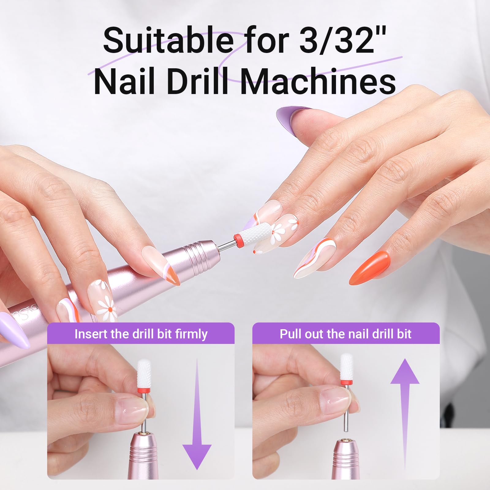 Professional cuticle remover bits from MelodySusie set