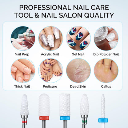 Durable heat resistant ceramic nail file attachments set