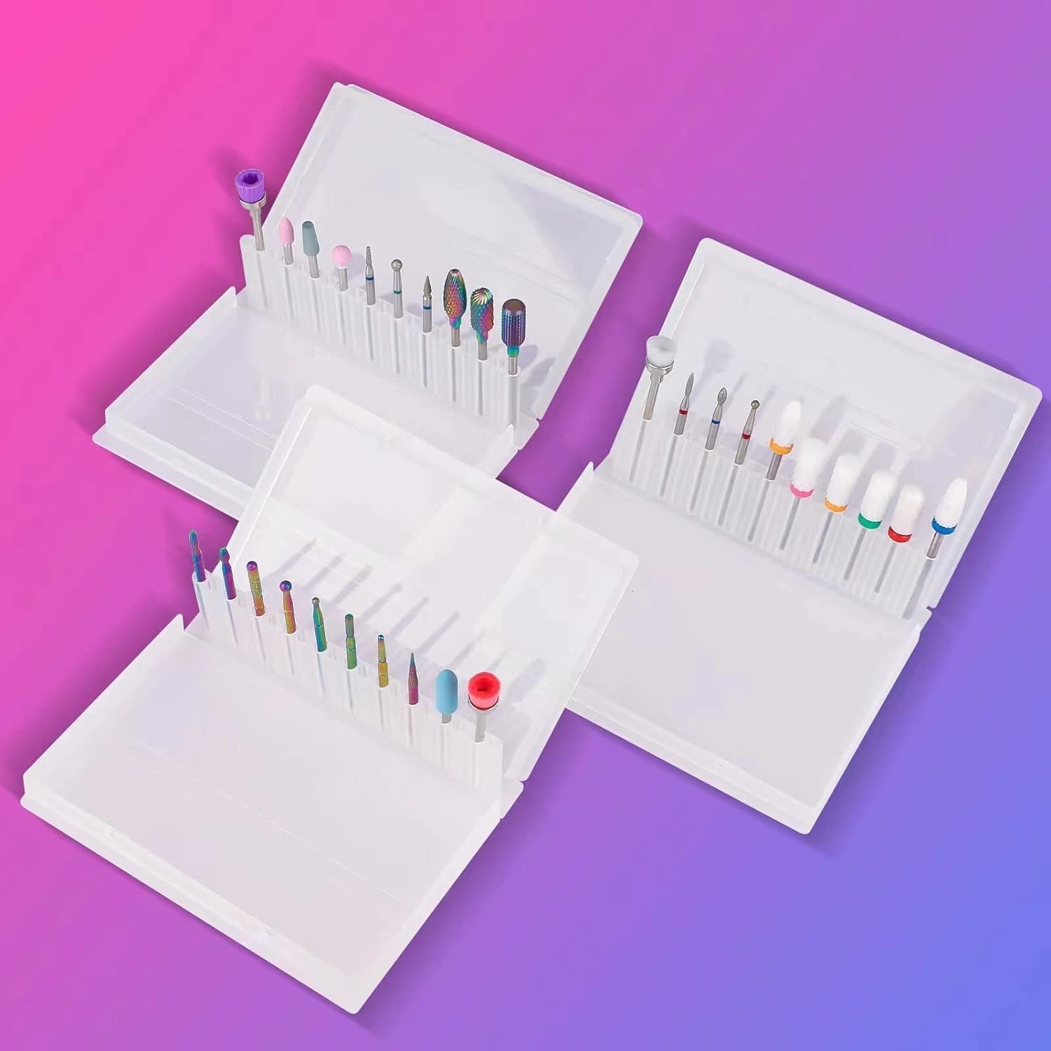 Back packaging shot of the authentic imported Depvko professional pedicure kit containing the thirty durable replacement nail file attachments.