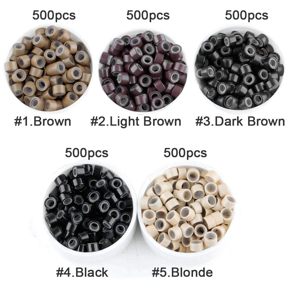 GOTDYA five millimeter hair extension beads showing the soft inner silicone lining