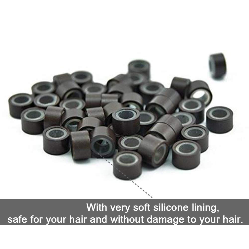 GOTDYA aluminum micro link rings separated by five distinct natural hair shades