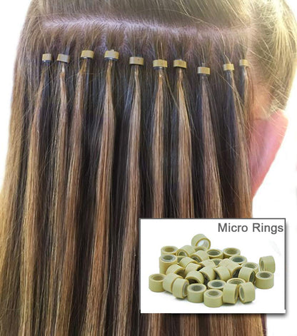 GOTDYA damage free hair extension rings pack imported from the USA close up view