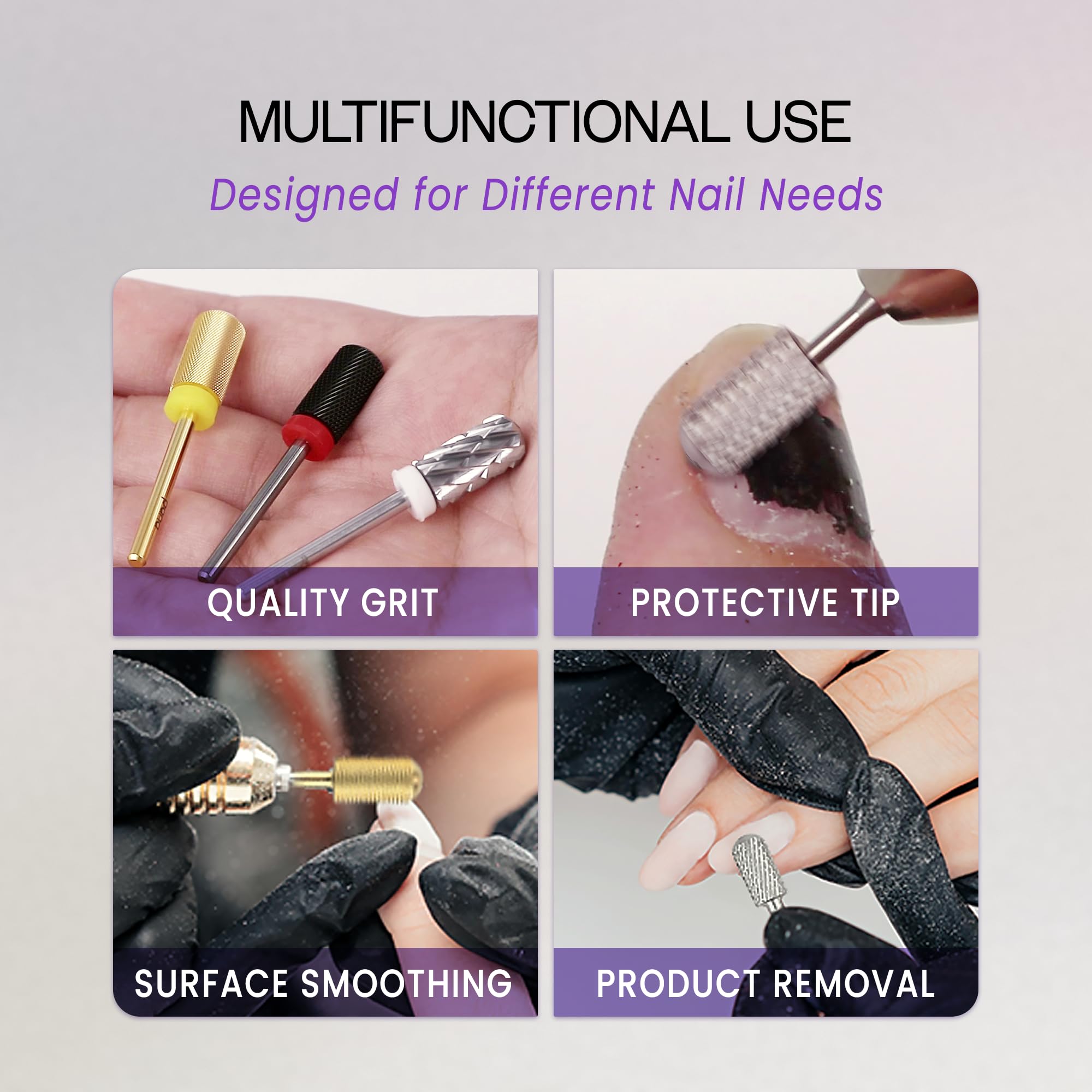 Professional tungsten carbide drill bit for gel polish