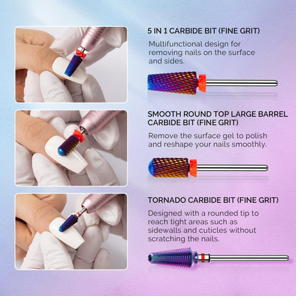 MelodySusie smooth round top large barrel bit for manicures