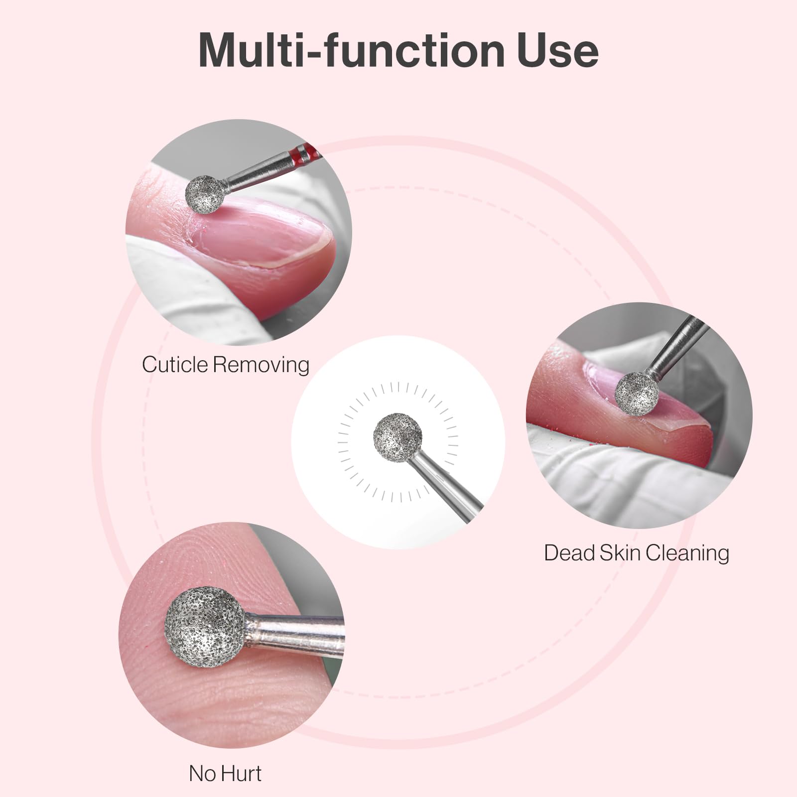 Professional nail prep tool demonstrating cuticle clearing capability on finger edges