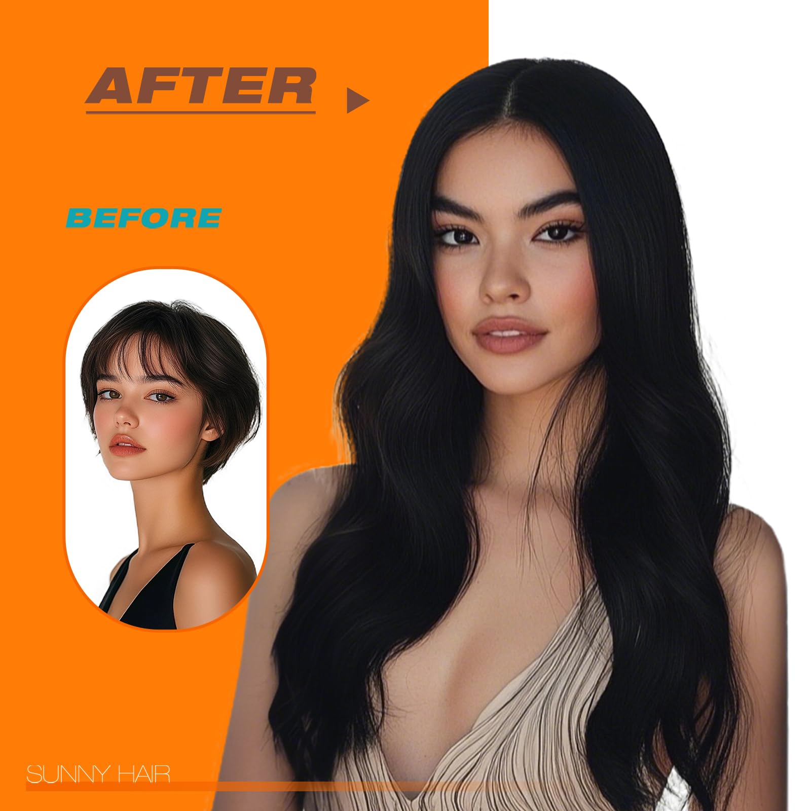 Premium Remy human hair extensions showcasing the full 22 inch length and thickness.