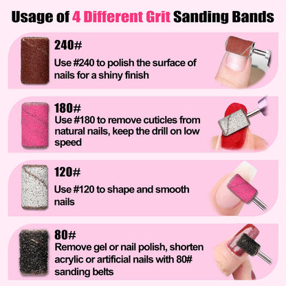 Top down view of 135 piece sanding bands organizer