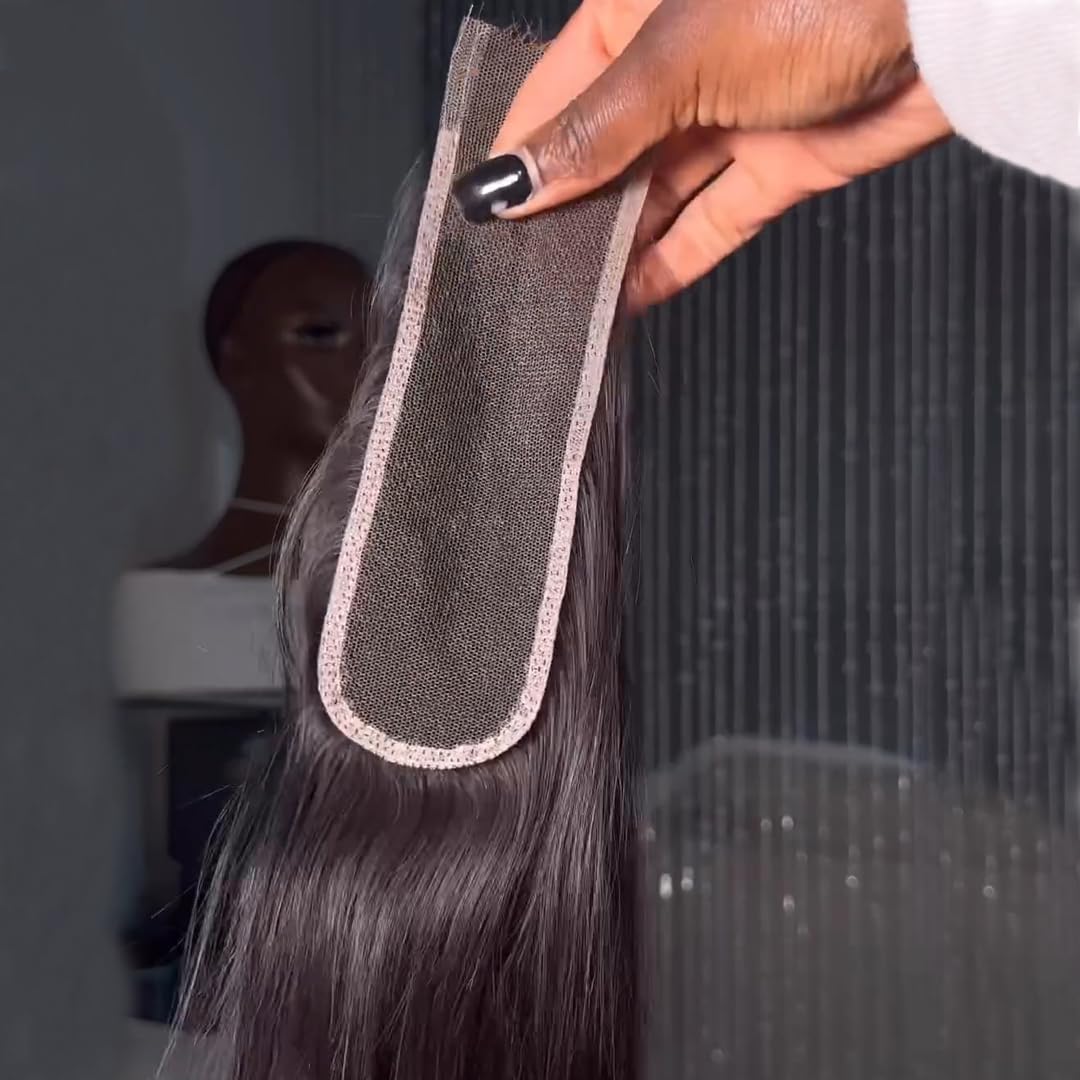 BEEOS 2x6 skinlike lace closure displaying the ultra-thin zero point ten millimeter Swiss lace base