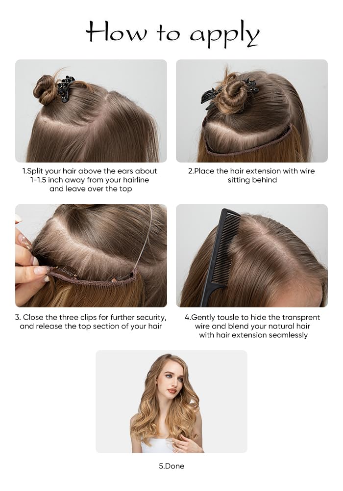 Side angle view of SARLA eighteen inch synthetic wavy hairpiece showcasing the seamless balayage blend.