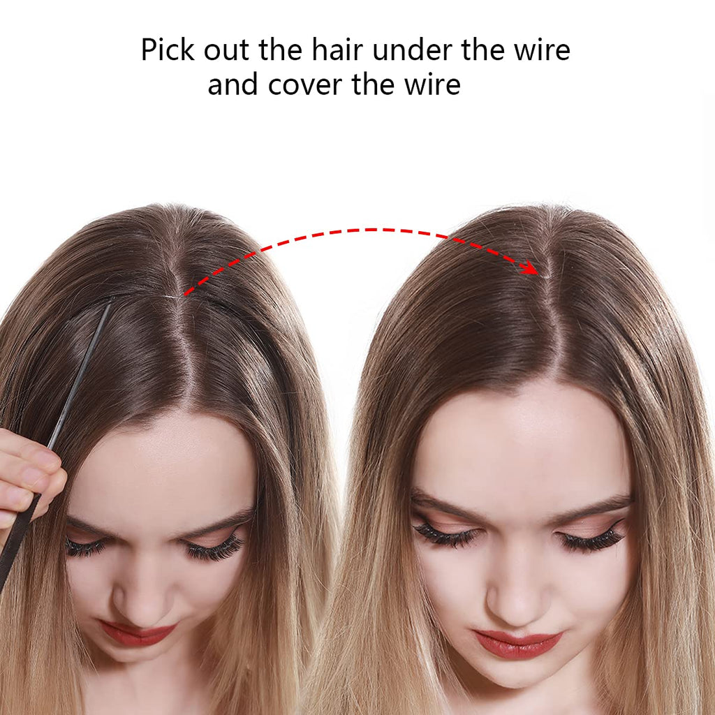 Packaging details of the imported SARLA invisible wire synthetic hair extensions for premium women styling.