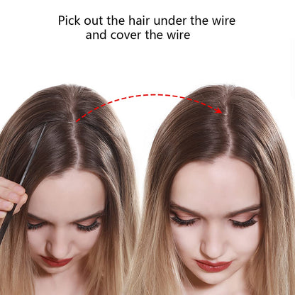 Packaging details of the imported SARLA invisible wire synthetic hair extensions for premium women styling.