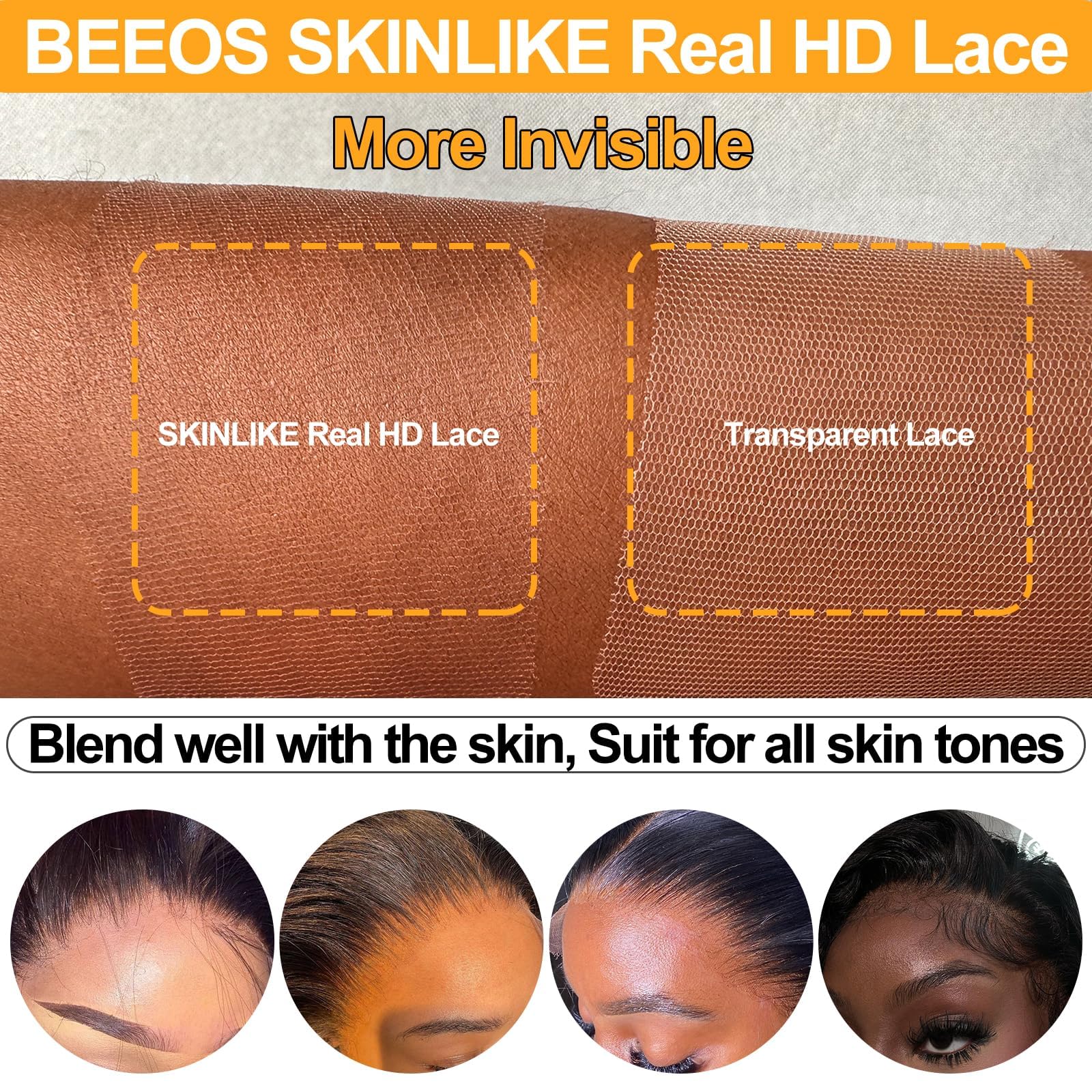 BEEOS body wave eighteen inch hair extension demonstrating deep parting versatility